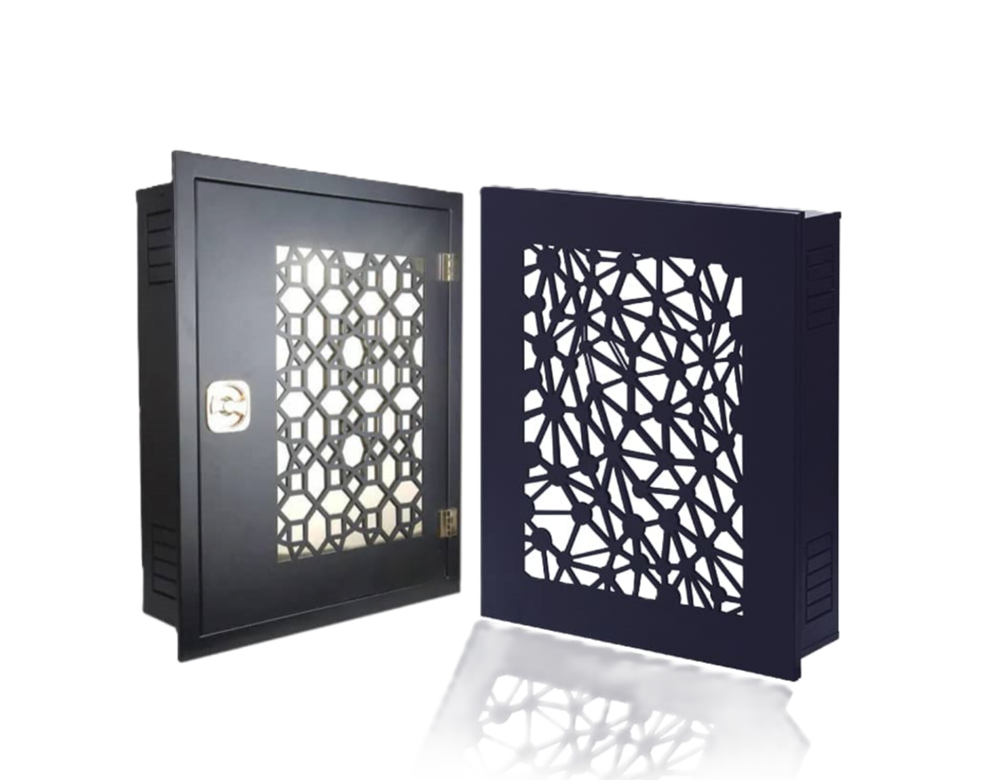 جعبه‌های دکوراتیو فلزی _ برای پوشش و محافظت از تجهیزات برقی، کنتورهای برق یا سایر اجزای فنی در محیط‌های مسکونی و تجاری طراحی شده‌اند _ طرح های CNC ترکیبی از عملکرد و زیبای را ارائه می دهند